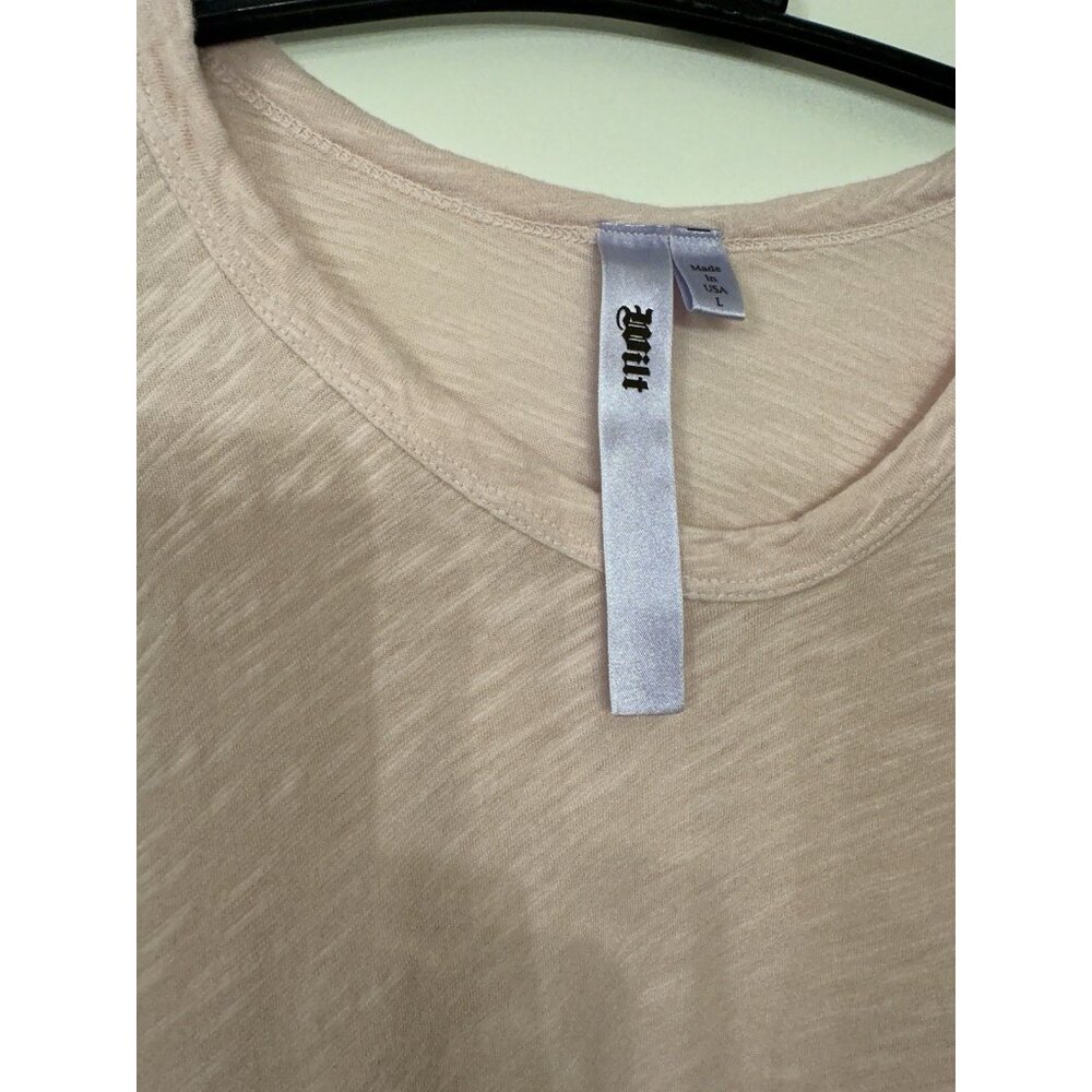 WILT Size Large Long Sleeve Pale Pink Baby Fit Long Sleeve Shrunken Crew Top - Picture 7 of 7